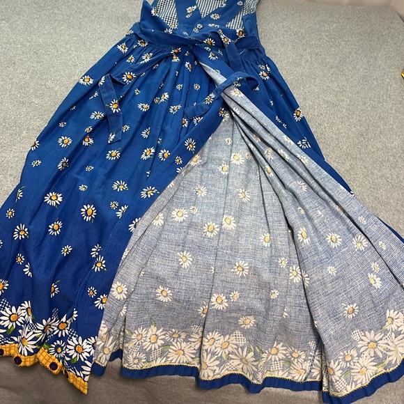 Prairie Cottage Floral Midi Pinafore Dress Small Daisy Fairy Whimsical Country - Picture 11 of 13